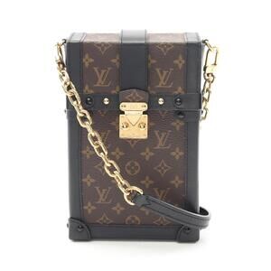 Louis Vuitton Pochette Trunk Vertical Shoulder Bag Canvas Leather Monogram Brown